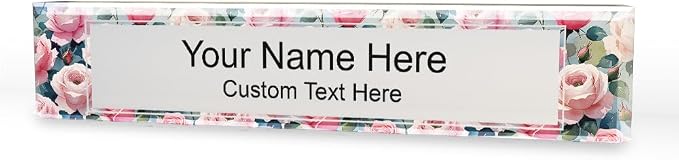 Signs ByLITA Floral Pattern Customized Nameplate | Rose Blush Personalized Full by SignsByLITA