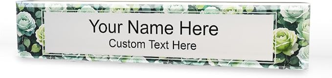 Signs ByLITA Floral Pattern Customized Nameplate | Sage Rose Personalized Full by SignsByLITA