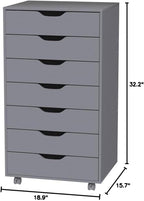 Naomi Home 7-Drawer Grey Dresser - Image 2