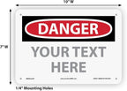 Custom OSHA Style Danger Sign 7" x 10" Plastic Sign, Customizable "Your Text - Image 6