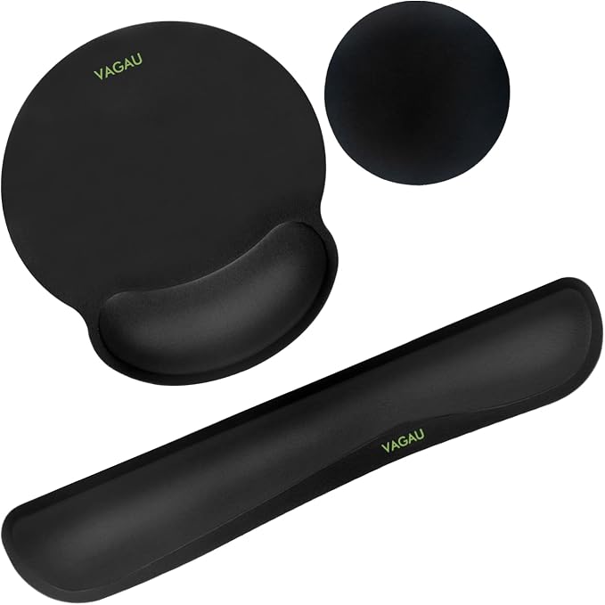 VAGAU Premium Keyboard Wrist Rest and Mouse Pad Wrist Support, Ergonomic Memory by VAGAU
