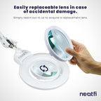 Neatfi XL Bifocal LED Magnifying Lamp, 7-Inch Acrylic Lens, 5D/20D Magnification - Image 7