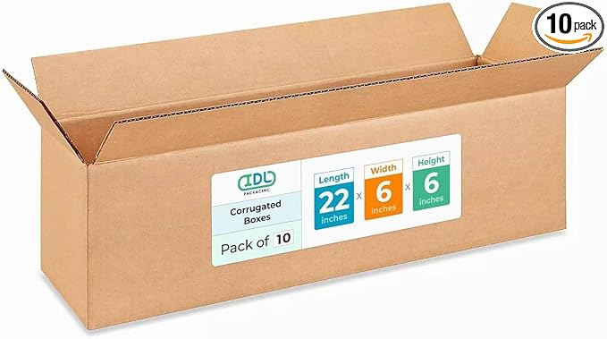 Long Moving & Shipping Boxes 22x6x6 inches by IDLPackaging