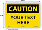Custom OSHA Style Caution Sign 10" x 14" Aluminum Sign, Customizable "Your Text - Image 6
