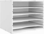 Bamjoy Bamboo 5 Tier Desktop Organizer, Paper Organizer Mail Sorter, File - Image 2
