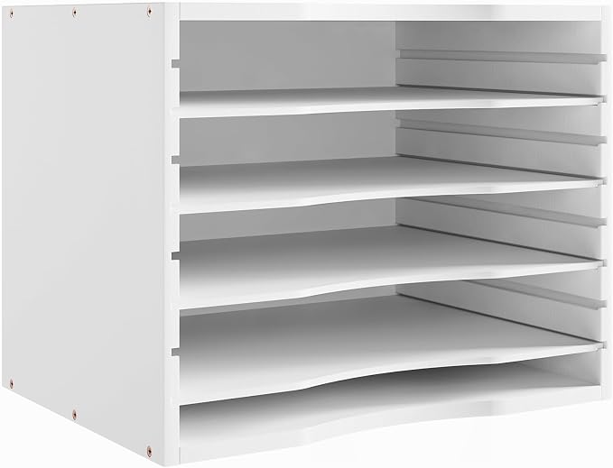 Bamjoy Bamboo 5 Tier Desktop Organizer, Paper Organizer Mail Sorter, File - Image 2
