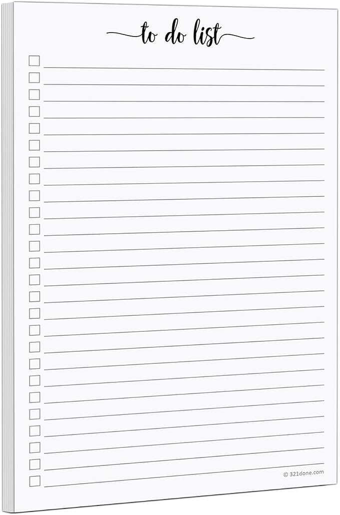321Done To Do List Notepad, Made in USA by 321Done