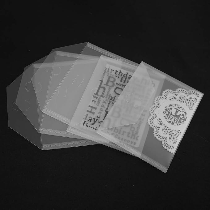 Large Stamp & Die Storage Pockets Resealable Clear Plastic Seal Bags Storage - Image 3