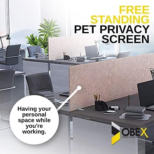 OBEX Free Standing Desk PET Privacy Screen Table Top Home & Office Furniture - Image 6