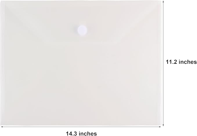 11 x 14 Large Clear Plastic Envelopes Document File Storage Holder 20 Pack Hook - Image 2