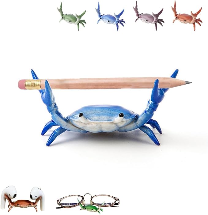 Crab Pen Holder for Desk, Cute Multifunctional Weightlifting Desk Crab Pencil by Unknown