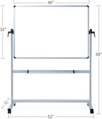 VIZ-PRO Double-Sided Magnetic Mobile Whiteboard, 48 x 32 Inches, Aluminium - Image 3