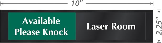 SmartSign Laser Room Available/Do Not Enter Please Knock Slider Sign, 2.25" x - Image 5