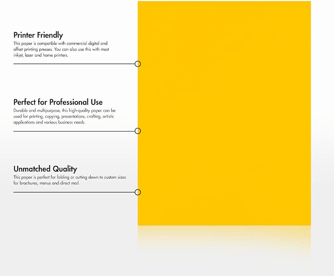LUXPaper 8.5" x 11" Paper | Letter Size | Sunflower Yellow | 80lb. Text | 1 - Image 8