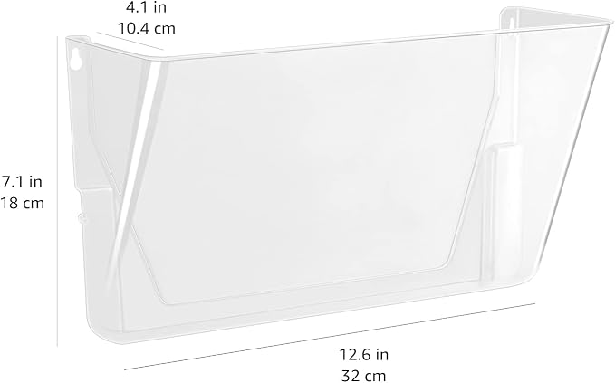 Amazon Basics Expandable Plastic Wall Pockets, File Organizer, Letter Size - Image 5