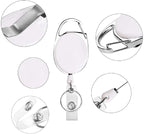 Retractable Badge Holder with Carabiner Reel Clip and Key Ring - Image 9