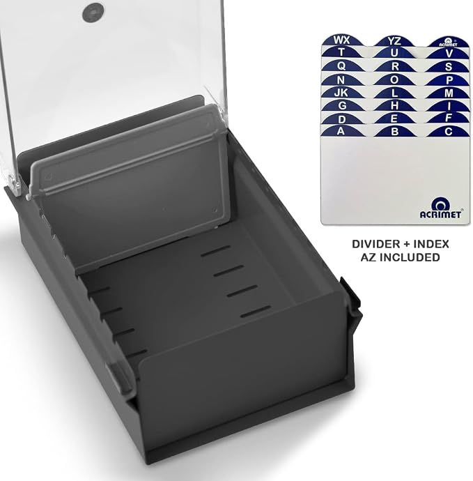 Acrimet 3 x 5 Card File Holder Organizer Box Metal Base Heavy Duty - Image 4
