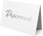 10 Pack Silver Reserved Table Signs by Iricus