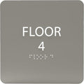 Clean Grey ADA Floor 4 Sign by ADACentralSigns