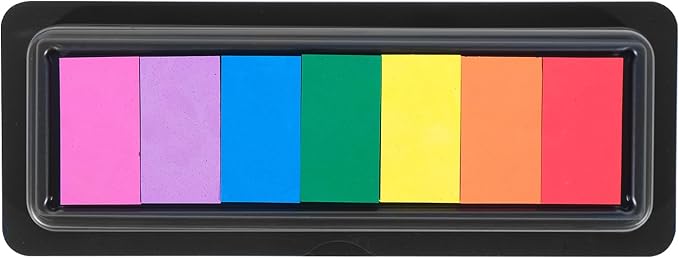 CraftyManor 7 Rainbow Colors Washable Stamp Pad Finger Paint, Latex Foam by CraftyManor