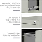 Scranton & Co 4-Drawer 22" Deep Letter Filing Cabinet in Black, Office - Image 6
