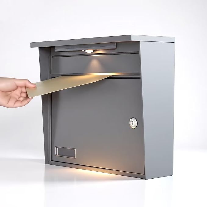 Solar Wall Mount Mailbox for Outside by COZOFU