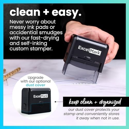 ExcelMark Custom Rubber Stamp – Clean & Easy Stamping – Personalized - Image 6