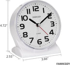 FAMICOZY 4.5" No Ticking Analog Alarm Clock, Silent Readable - Image 7