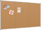 VIZ-PRO 96" x 48" Large Cork Bulletin Board, Foldable & Wall-Mounted Notice Pin by VIZ-PRO