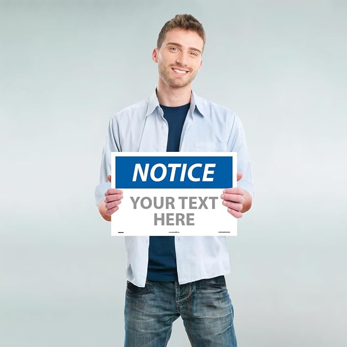 Custom OSHA Style Notice Sign 12" x 18" Adhesive Vinyl Sign, Customizable "Your - Image 2