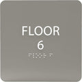 Clean Grey ADA Floor 6 Sign by ADACentralSigns
