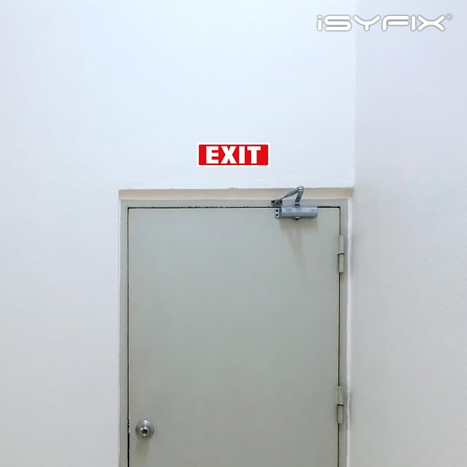 iSYFIX Exit Signs Stickers – 6 Pack 12x4 Inch – Premium Self-Adhesive Vinyl - Image 6