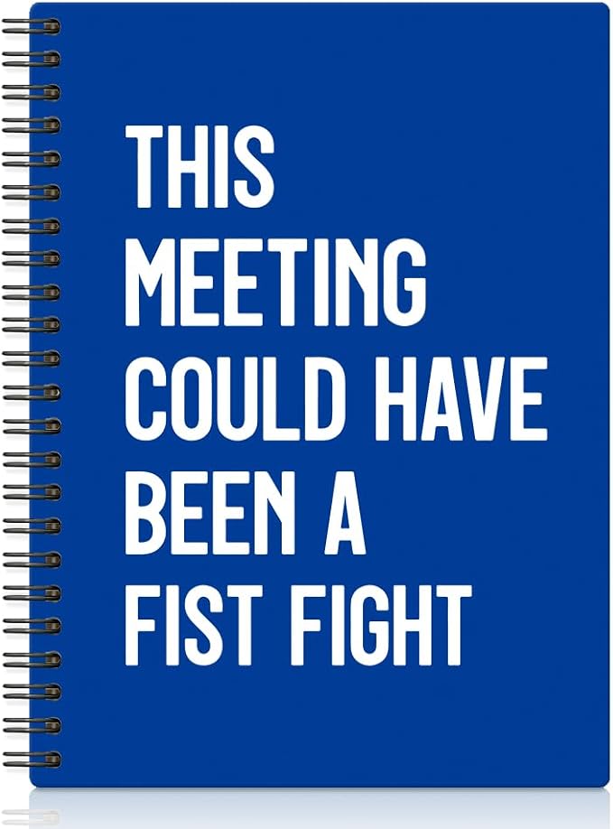 XQLZY This Meeting Could Have Been A Fist Fight Klein Blue Spiral Notebook by XQLZY