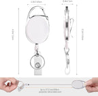 Retractable Badge Holder with Carabiner Reel Clip and Key Ring - Image 2