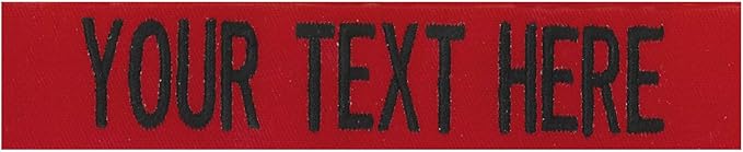 Custom Uniform Name Tapes Solid Colors. Red Fabric, 4 Inch Sew on by NORTHERNSAFARI