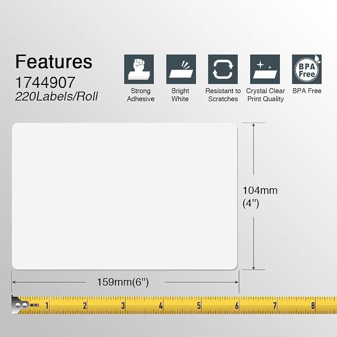 BETCKEY - Compatible DYMO 1744907 Shipping Labels, Perforated, Compatible - Image 3
