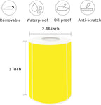 2×3 Inch Yellow Removable Thermal Labels, Waterproof Thermal Label Stickers - Image 2