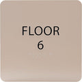 Khaki w/Black ADA Floor 6 Sign by ADACentralSigns