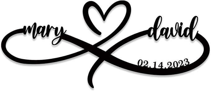 Personalized Valentine's Day Gift, Infinity Heart Wall Decor, Personalized by ENFODREAM