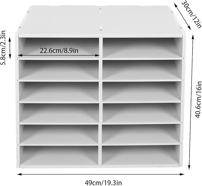 12 Slots Mail Sorters for Office, PVC Literature Organizer - Image 3