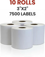 3" x 2" Direct Thermal Labels Roll, 10 Rolls, Compatible - Image 2