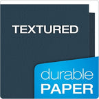 Oxford Twin-Pocket Folders, Textured Paper, Letter Size, Dark Blue, Holds 100 - Image 4