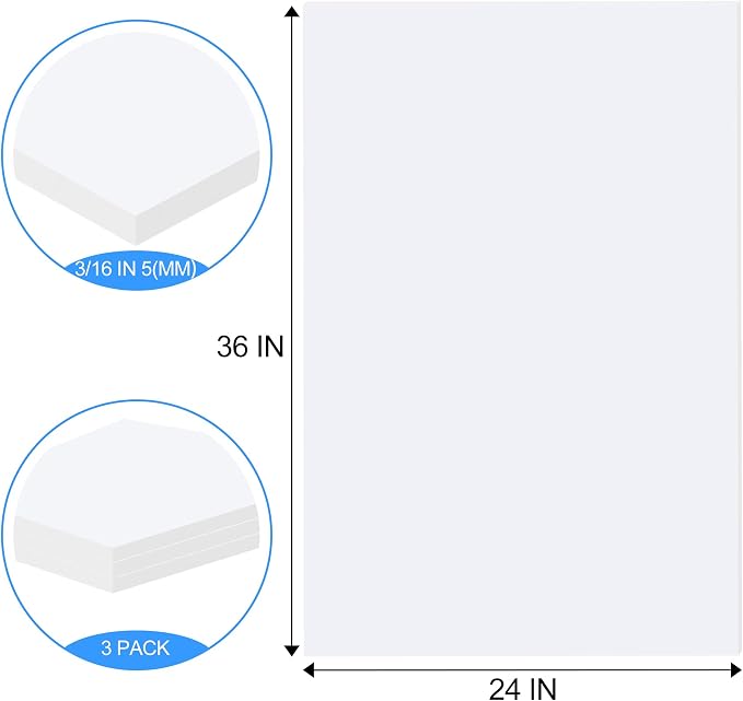 ToLanbbt 3 Pack White Foam Board, Displaying - Image 2