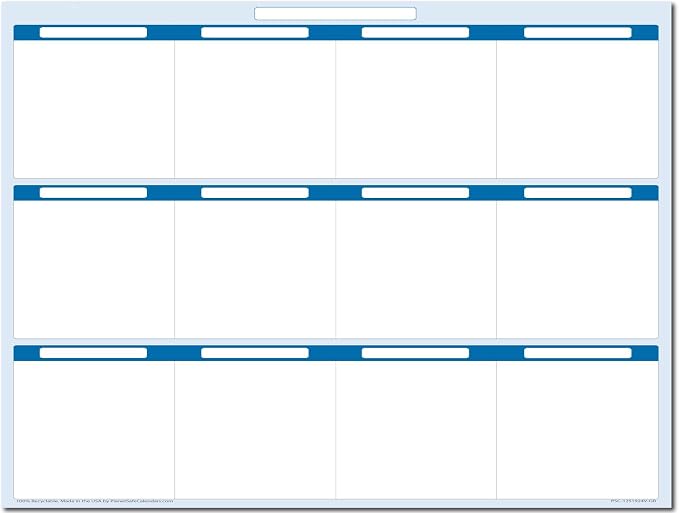 Sky Blue 12 Section Task, Objective and Goals Planning System Horizontal 18" - Image 2