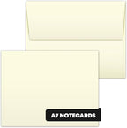 Blank Cream Natural Flat Note Cards and Envelopes – Heavyweight Off-White Cards by SSuperfinePrinting