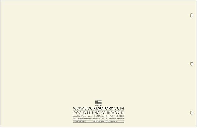 BookFactory Ledger Pad/Large 5 Column Accounting Ledger Columnar Pads - Image 3