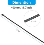 XINGO 16 Inch Black Large Zip Ties Heavy Duty 500 Pack, 200 LBS Ultra Strong - Image 2