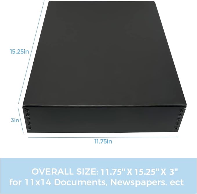 Lineco, 11x14 Black Museum Archival Storage Box, Drop Front Design, - Image 2