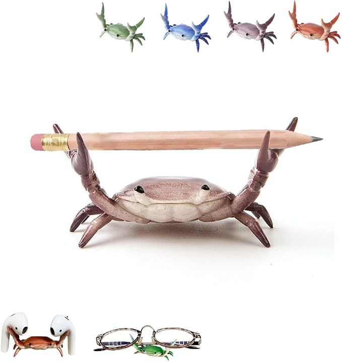 Crab Pen Holder for Desk, Cute Multifunctional Weightlifting Desk Crab Pencil by Unknown