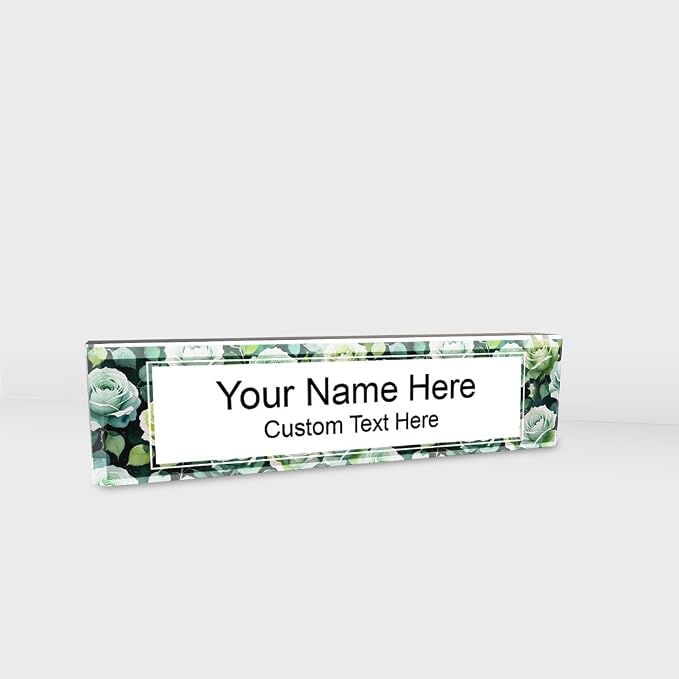Signs ByLITA Floral Pattern Customized Nameplate | Sage Rose Personalized Full - Image 9